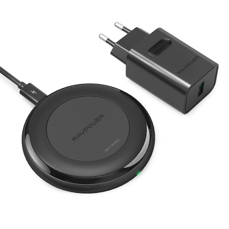Ravpower Trådlø Oplader, 10w Inkl. Quick Charge 3.0, Sort - Born Nordic Opladere  - 6970651383279