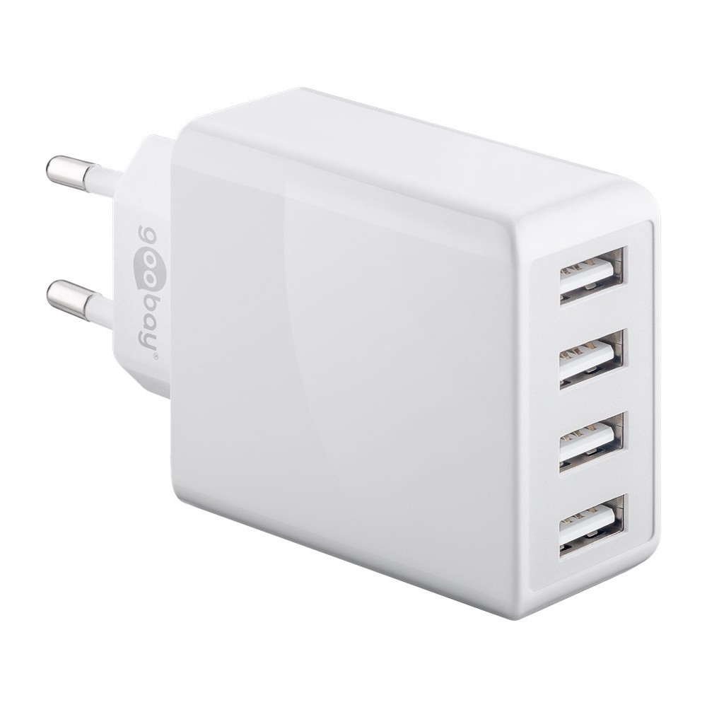 Hvid Ports Usb Oplader 30w - Goobay Opladere  - 4040849449628