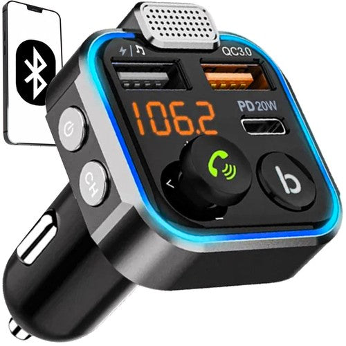 Bluetooth Transmitter Med Biloplader 12v 24v Forbedr Din Musikoplevelse - Xtrobb Opladere  - 5904665714249