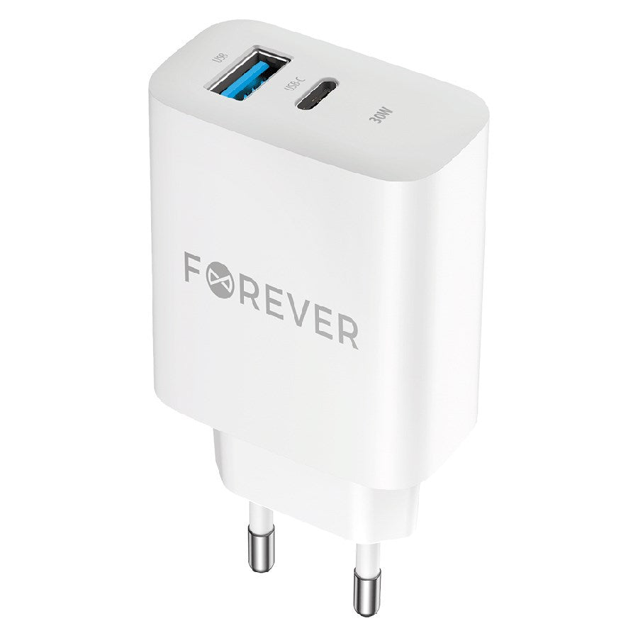 Hvid Forever 30w Oplader Usb & Usb - Forever Opladere  - 5900495139351