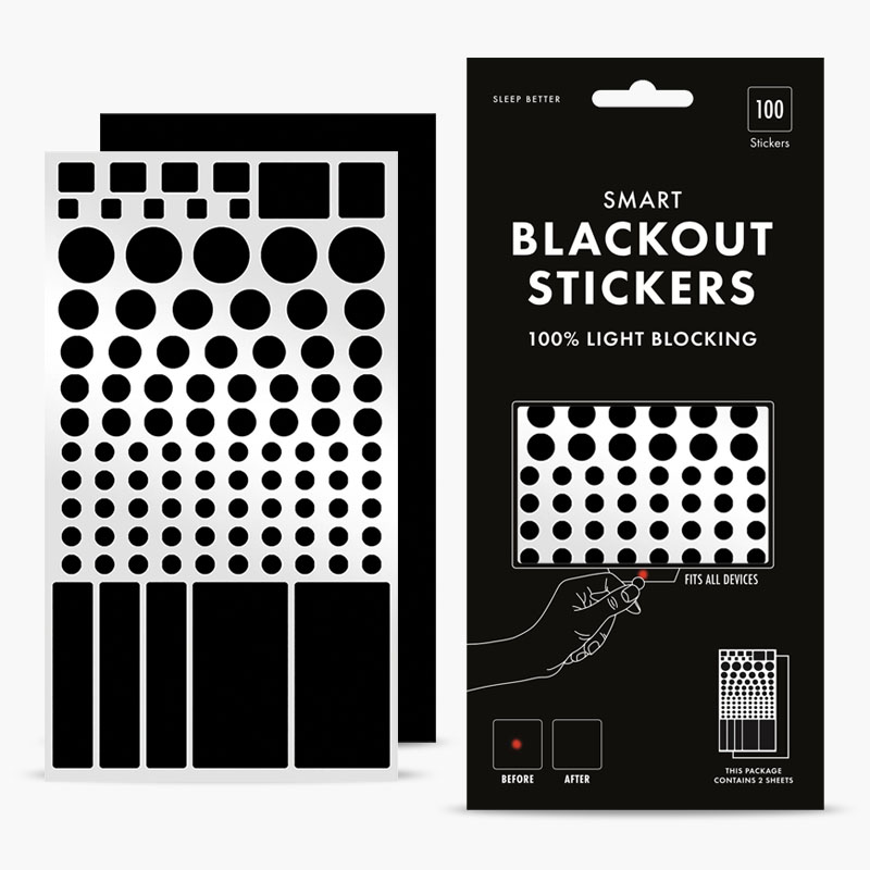 Sort Sleep Better Smart Blackout Stickers - Opladere